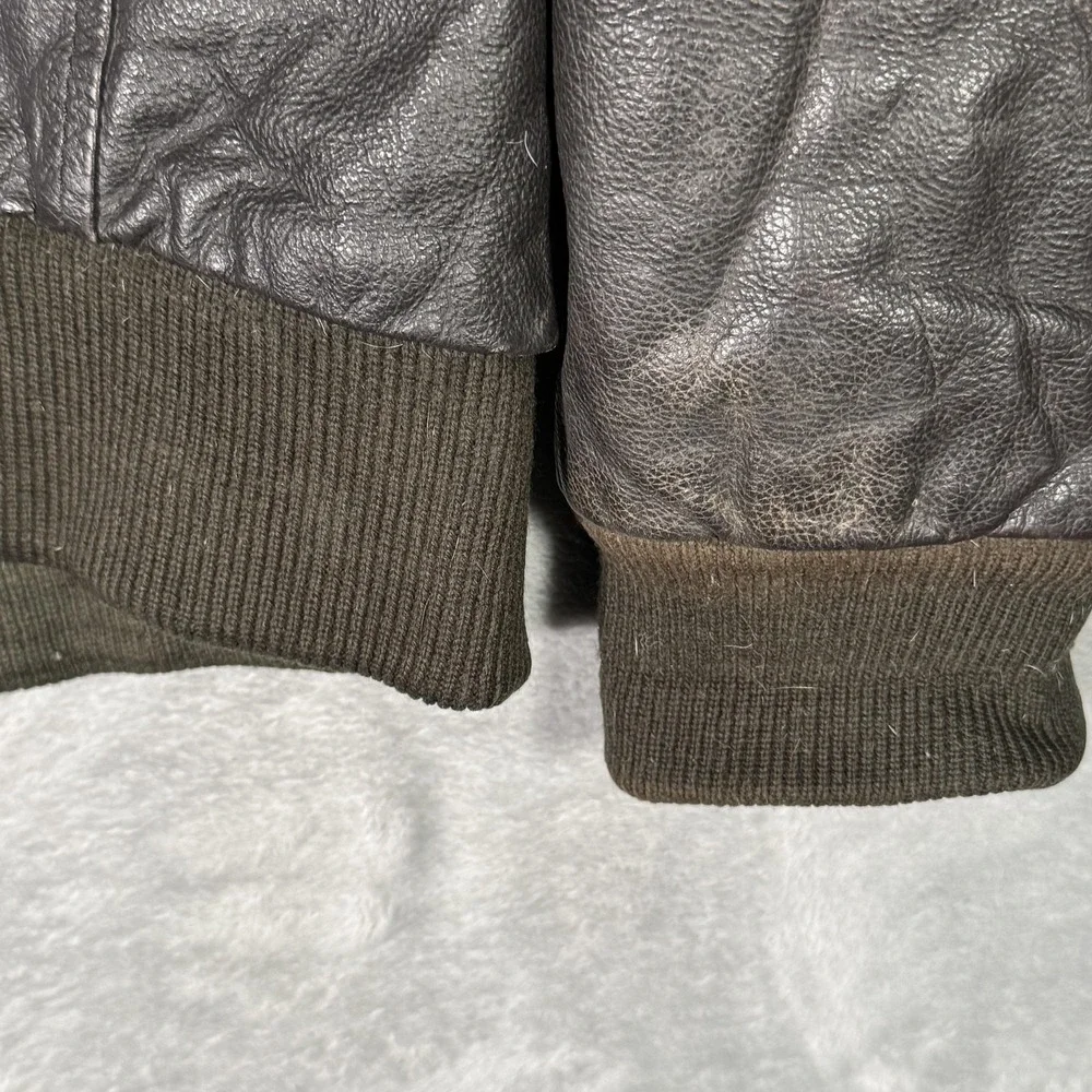 Vintage A2 Flight Leather Jacket Mens L Bomber US Army Air Force Brown - Picture 12 of 13